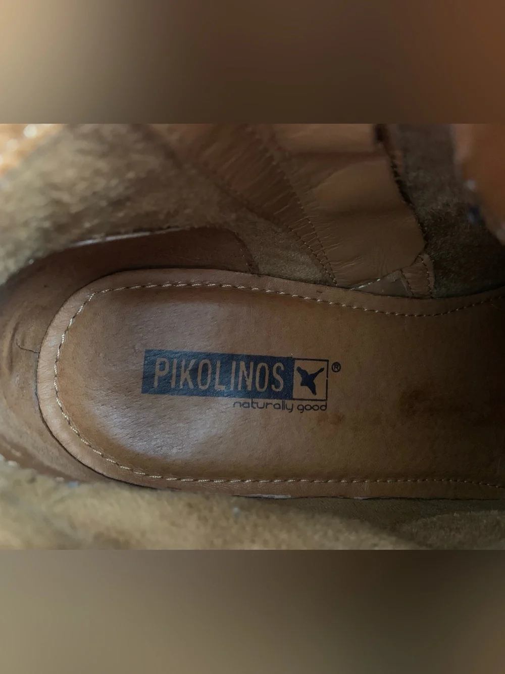 EUC PIKOLINO LYON Carmel/Brown Leather Lace-Up Side-Zip Ankle Boots Size 38/7.5